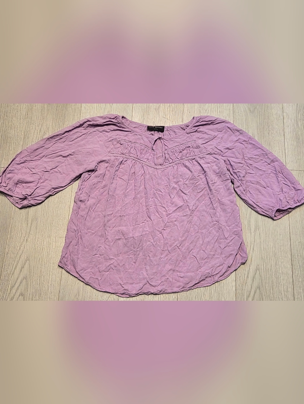 Lane Bryant Lavender Scoop-Neck Peasant Top